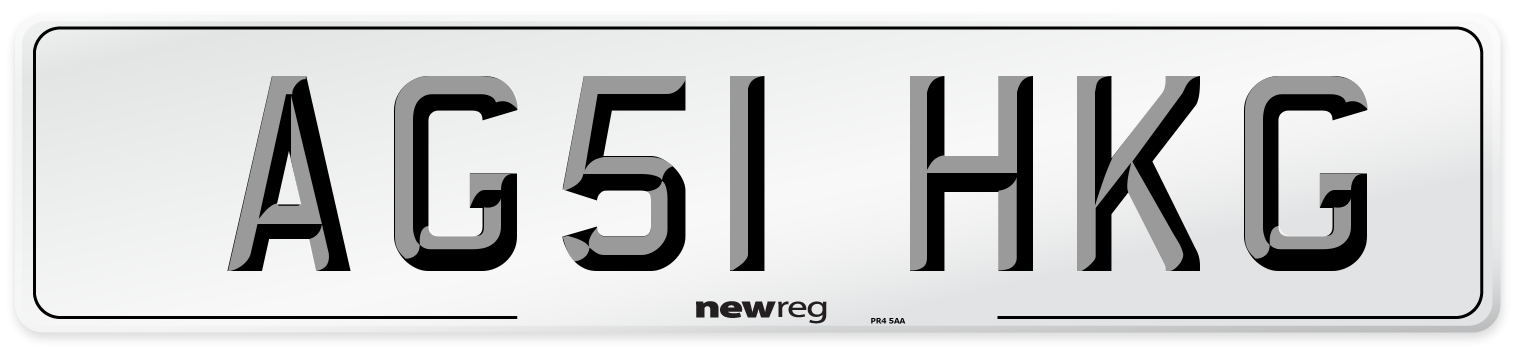 AG51 HKG Number Plate from New Reg